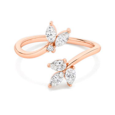 Just Brilliant Trellis Ring, 18K Rose Gold, front view.