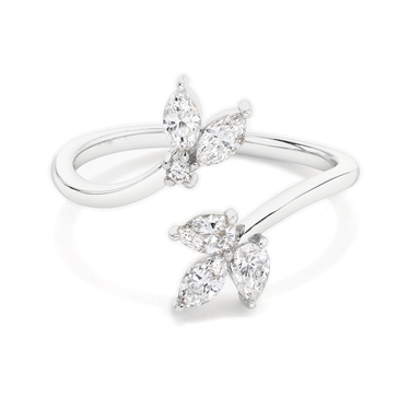 Just Brilliant Trellis Ring, 18K White Gold, front view.