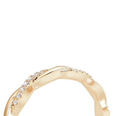 Just Brilliant twisted band — pave twisted — 18K Rose Gold — detail view