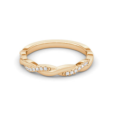Just Brilliant twisted band — pave twisted — 18K Rose Gold — front view