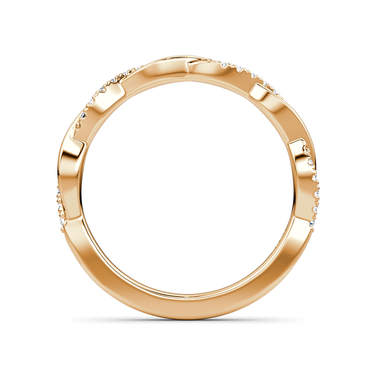 Just Brilliant twisted band — pave twisted — 18K Rose Gold — profile view