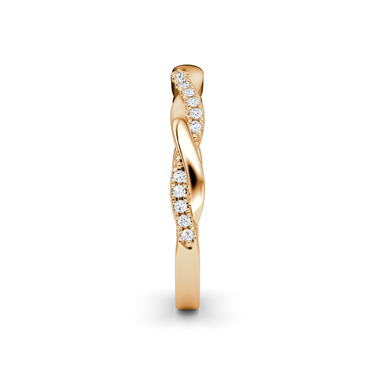 Just Brilliant twisted band — pave twisted — 18K Rose Gold — side view