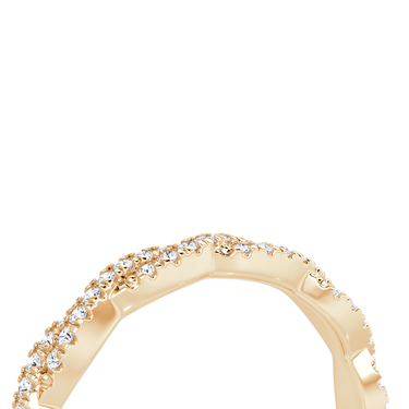Just Brilliant twisted band — double pave twisted — 18K Rose Gold — detail view