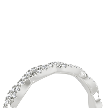 Just Brilliant twisted band — double pave twisted — 18K White Gold — detail view