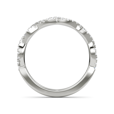 Just Brilliant twisted band — double pave twisted — 18K White Gold — profile view