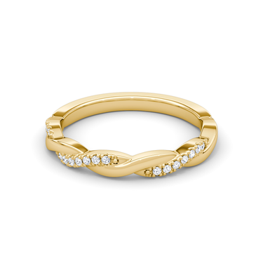 Just Brilliant twisted band — pave twisted — 18K Yellow Gold — front view
