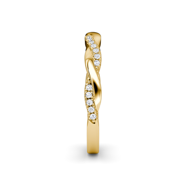 Just Brilliant twisted band — pave twisted — 18K Yellow Gold — side view