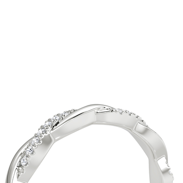 Just Brilliant twisted band — pave twisted — 18K White Gold — detail view