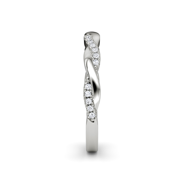Just Brilliant twisted band — pave twisted — 18K White Gold — side view