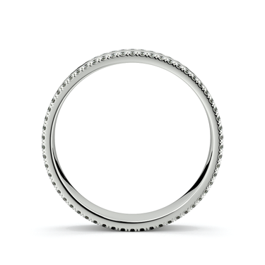 Just Brilliant Pave Cigar Band in 18K White Gold, profile view.