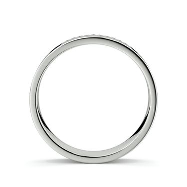Just Brilliant Pave Cigar Band in 18K White Gold, profile view.