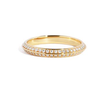Just Brilliant Knife Edge Wedding Band, 18K Yellow Gold, front view, unengraved