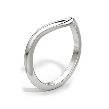 Just Brilliant Curve Band, 18K White Gold, upright view, unengraved