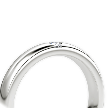 Just Brilliant Inlay Band, 18K White Gold, detail view, unengraved