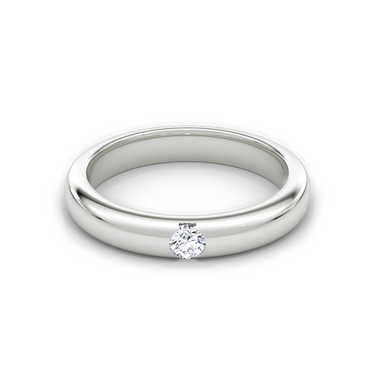 Just Brilliant Inlay Band, 18K White Gold, front view, unengraved