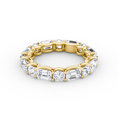Just Brilliant Alternating Shapes Eternity Band, 18K Yellow Gold, front view, unengraved