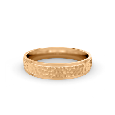 Just Brilliant Hammered Band, 18K Rose Gold, front view, unengraved