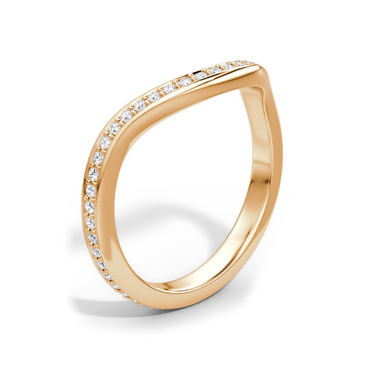 Just Brilliant Curve Band, 18K Rose Gold, upright view, unengraved