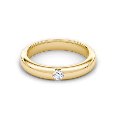 Just Brilliant Inlay Band, 18K Yellow Gold, front view, unengraved