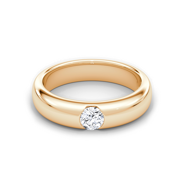 Just Brilliant Inlay Band, 18K Rose Gold, front view, unengraved