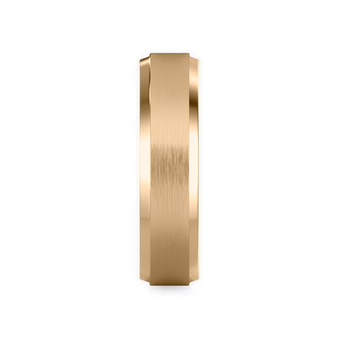 Just Brilliant Brushed Bevel Band in 18K Rose Gold, side view