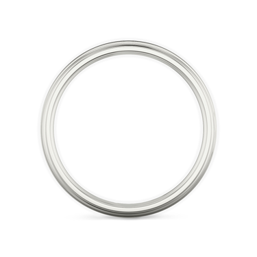 Just Brilliant Brushed Bevel Band in 18K White Gold, front view