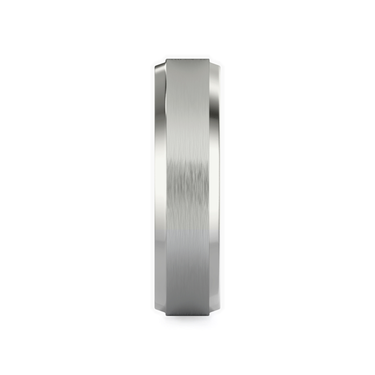 Just Brilliant Brushed Bevel Band in 18K White Gold, side view