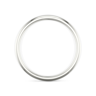 Just Brilliant Brushed Bevel Band in 18K White Gold, front view