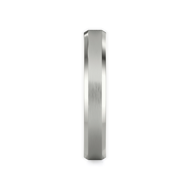 Just Brilliant Brushed Bevel Band in 18K White Gold, side view