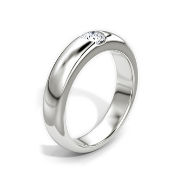 Just Brilliant Inlay Band in 18K White Gold, upright view