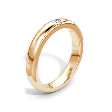 Just Brilliant Inlay Band in 18K Rose Gold, upright view