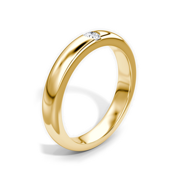 Just Brilliant Inlay Band in 18K Yellow Gold, upright view