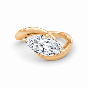 Just Brilliant Wrapped Solitaire Diamond Ring, marquise in 18K rose gold, front view #jb-wrapped_marquise_18k-rose-gold_front