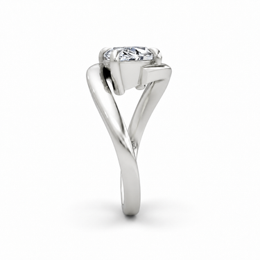 Just Brilliant Wrapped Solitaire Diamond Ring, marquise in 18K white gold, side view #jb-wrapped_marquise_18k-white-gold_side