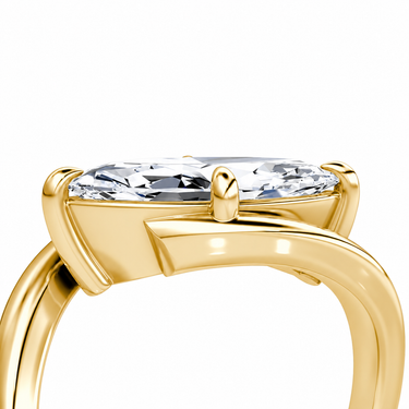 Just Brilliant Wrapped Solitaire Diamond Ring, marquise in 18K yellow gold, detail view #jb-wrapped_marquise_18k-yellow-gold_detail