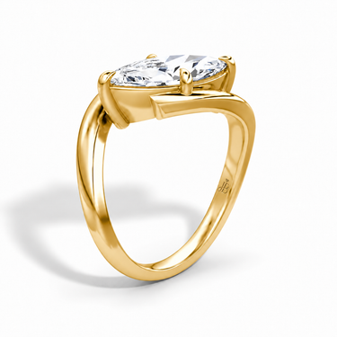 Just Brilliant Wrapped Solitaire Diamond Ring, marquise in 18K yellow gold, upright view #jb-wrapped_marquise_18k-yellow-gold_upright