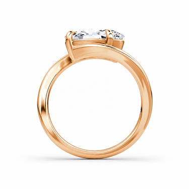 Just Brilliant Wrapped Solitaire Diamond Ring, oval in 18K rose gold, profile view #jb-wrapped_oval_18k-rose-gold_profile