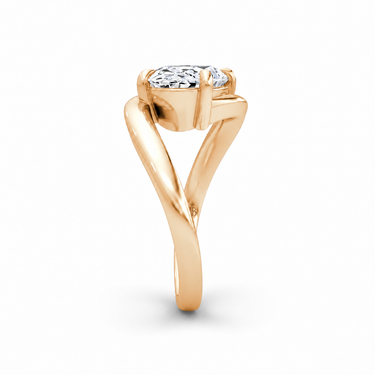 Just Brilliant Wrapped Solitaire Diamond Ring, oval in 18K rose gold, side view #jb-wrapped_oval_18k-rose-gold_side