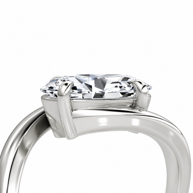 Just Brilliant Wrapped Solitaire Diamond Ring, oval in 18K white gold, detail view #jb-wrapped_oval_18k-white-gold_detail