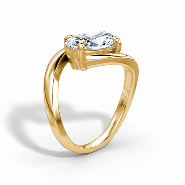 Just Brilliant Wrapped Solitaire Diamond Ring, oval in 18K yellow gold, upright view #jb-wrapped_oval_18k-yellow-gold_upright