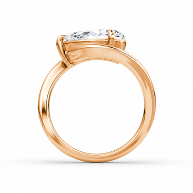 Just Brilliant Wrapped Solitaire Diamond Ring, pear in 18K rose gold, profile view #jb-wrapped_pear_18k-rose-gold_profile