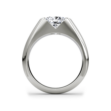 Just Brilliant Statement Signet Ring — Cushion — 18K White Gold — profile view