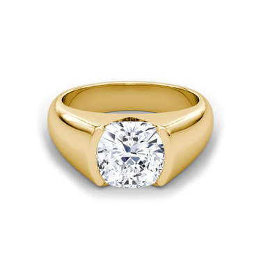 Just Brilliant Statement Signet Ring — Cushion — 18K Yellow Gold — front view