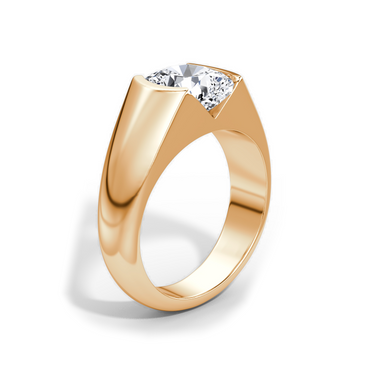 Just Brilliant Statement Signet Ring — Cushion — 18K Rose Gold — upright view