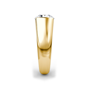 Just Brilliant Statement Signet Ring — Round Brilliant — 18K Yellow Gold — side view