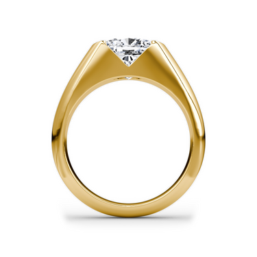 Just Brilliant Statement Signet Ring — Cushion — 18K Yellow Gold — profile view