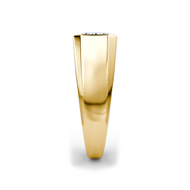 Just Brilliant Statement Signet Ring — Emerald — 18K Yellow Gold — side view