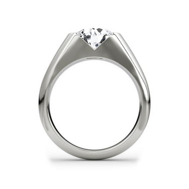 Just Brilliant Statement Signet Ring — Round Brilliant — 18K White Gold — profile view