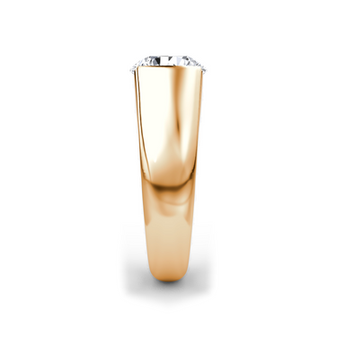 Just Brilliant Statement Signet Ring — Round Brilliant — 18K Rose Gold — side view