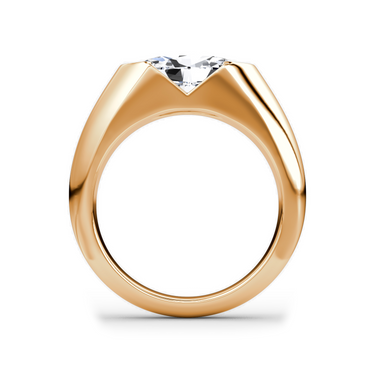 Just Brilliant Statement Signet Ring — Oval — 18K Rose Gold — profile view